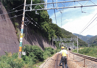 老朽化した電柱も取り替える