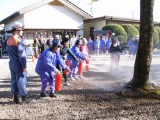 倉賀野神社で消防訓練