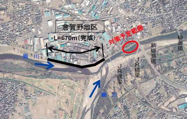 烏川・寺尾地区に築堤工事／高崎河川国道事務所