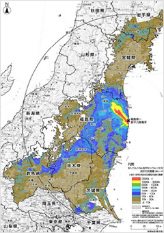 空間線量率・セシウム沈着量のマップを公表