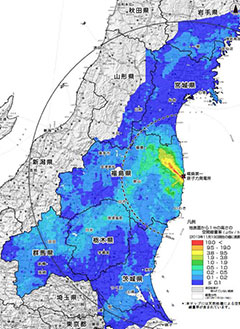 県内生活圏の放射線量は減少